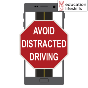 Avoid Distracted Driving Stop Sign