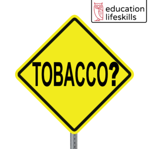 Tobacco Awareness caution street sign